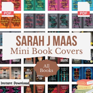 39 szt. Sarah J Maas Mini Book Covers, Romantyczne małe książki, Fantastyczna Mini Okładka, Romantyczne Miniaturowe Książki, PDF Natychmiastowe Pobieranie i Drukowanie
