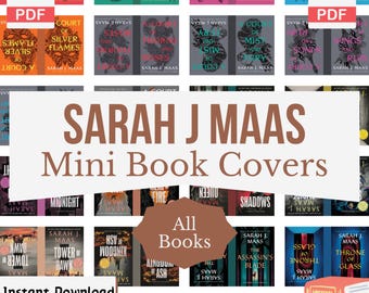 Sarah J Maas Miniature Book Covers, DIY Anxiety Bookshelf, Printable Mini Book Covers, Tiny Book Covers, Dollhouse, PDF Download