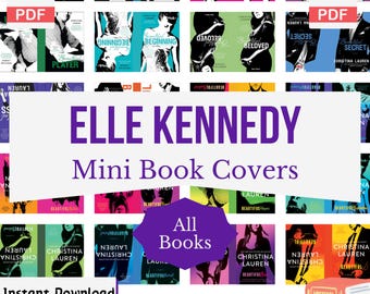 Elle Kennedy Miniature Book Covers, DIY Anxiety Bookshelf, Printable Mini Book Covers, Tiny Book Covers, Dollhouse, PDF Download