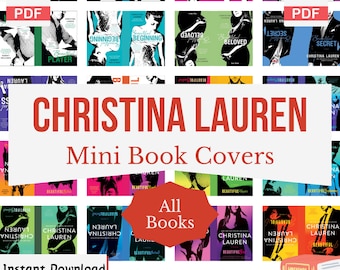 Christina Lauren, miniatuurboekomslagen, boekenplank DIY-angst, afdrukbare miniboekomslagen, kleine boekomslagen, poppenhuis, pdf-download
