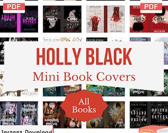 Holly Black Miniature Book Covers, DIY Anxiety Bookshelf, Printable Mini Book Covers, Tiny Book Covers, Dollhouse, PDF Download