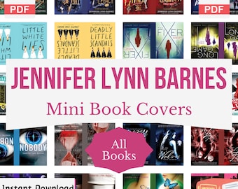 Jennifer Lynn Barnes, Couvertures de livres miniatures, étagère à livres DIY Anxiety, couvertures de mini-livres imprimables, petites couvertures de livres, maison de poupée, téléchargement PDF