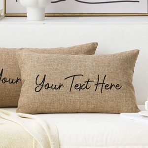 Custom Burlap Pillow, Personalized Pillow, Custom Outdoor Pillow, Custom Pillow, Custom Porch Pillow, Farmhouse Pillow, Custom Lumbar Pillow
