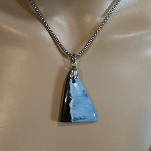 Blue Opal Pendant Necklace, Genuine Handmade Unique Summer Statement Jewelry, Mom Gift, Boho Style Gift for Her