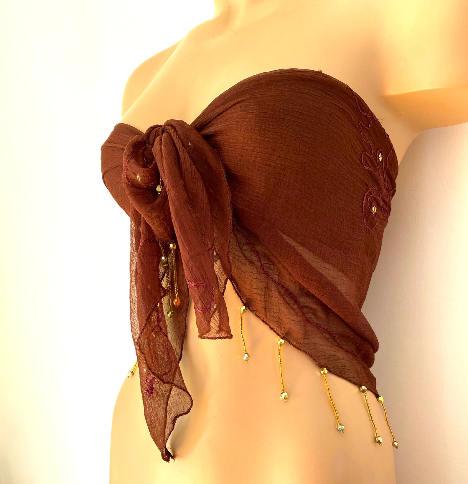 Deia Beaded Sarong - Chocolate