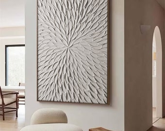 white waves Abstract painting white wall art white 3D Textured art white textured wall art white abstract art white abstract wall art