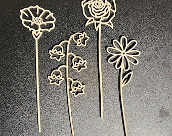 Flower Add Ons - Wood Flowers - Birth Flowers -
