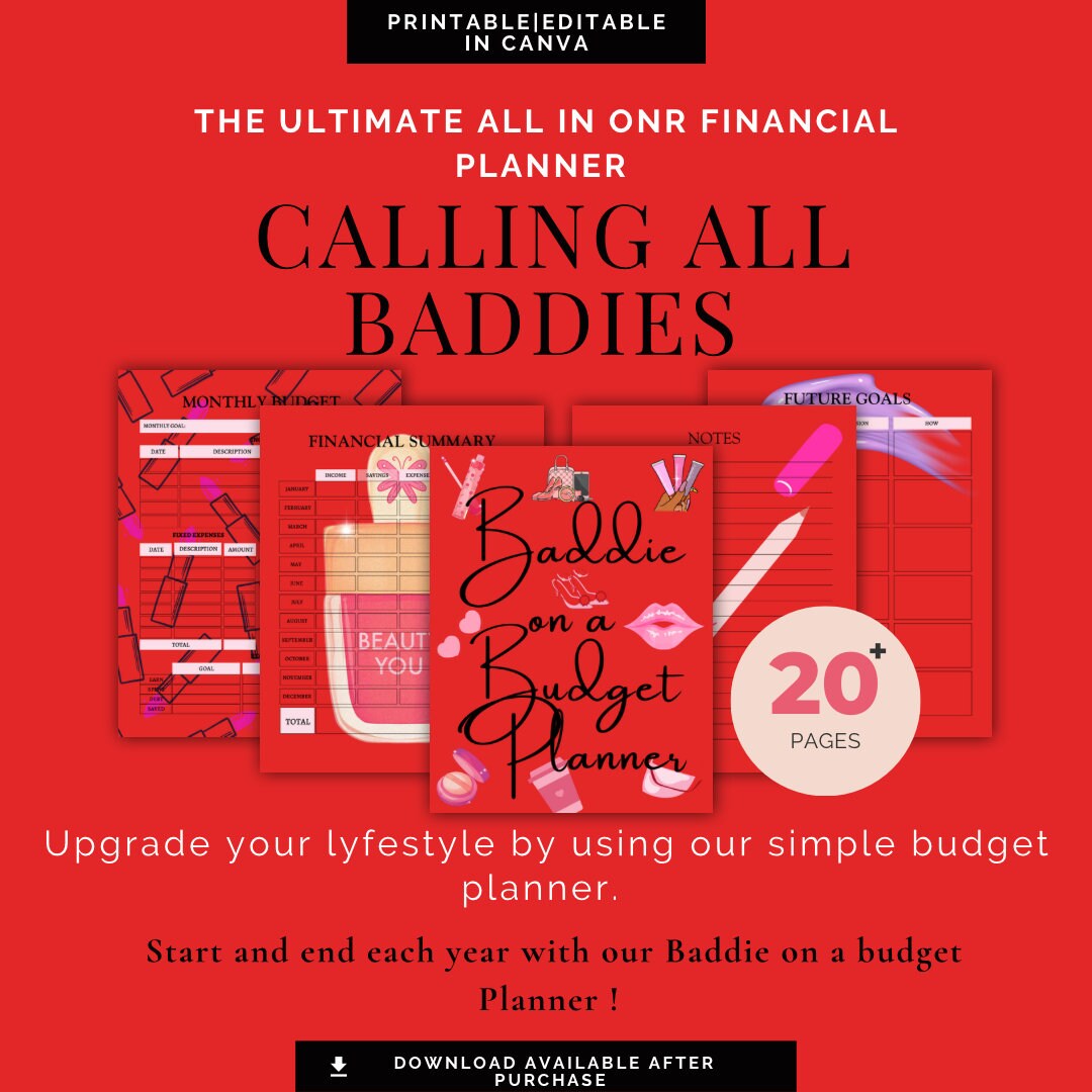 Budget Red Red Digital Budget Planner, Budget Tracker, Financial Planner, Finance ...