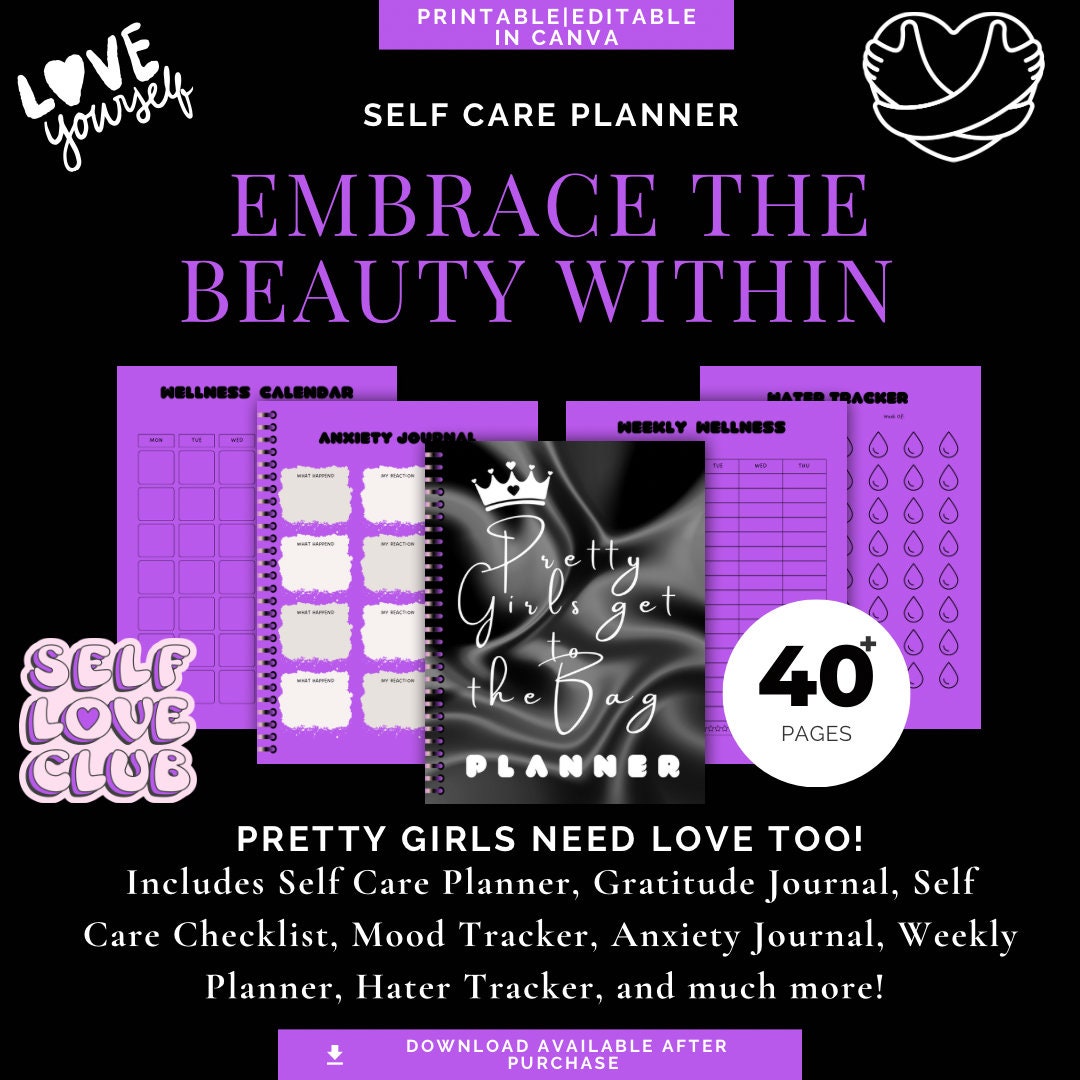 Self Care Planner Anxiety Journal Goal Planner Daily Self Etsy Self Care Planner Anxiety Journal Goal Planner Daily Self Etsy