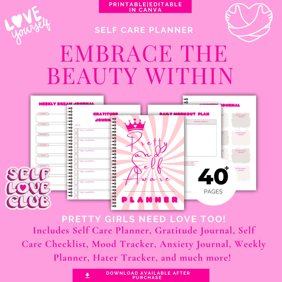 Self Love Workbook, Self Care Journal, Editable Digital Workbook ...