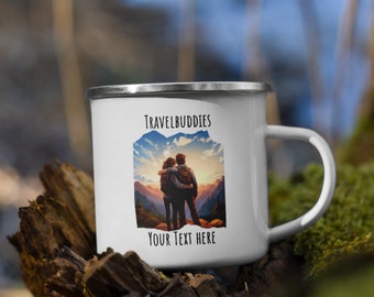 Travel Emaille Tasse personalisiert Camper Camping Vanlife personalisiert Kaffeetasse Geburtstagsgeschenk Geschenk Accessoires Geschenkidee