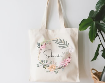 Personalisierter Jutebeutel Stoffbeutel personalisiert Lieblingsmensch Tasche Mama Geschenk Schwester Geburtstagsgeschenk Einkaufstasche