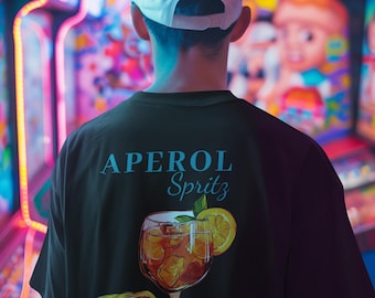 Retro Cocktail Shirt, Aperol Spritz, Drink Themed Shirt, Shirt Aperol Damen, Shirt Aperitifo Drinks Cocktail