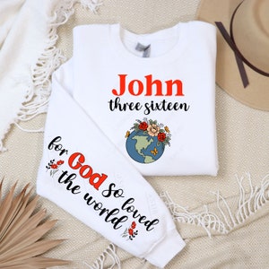 John 3:16 Sleeve Design PNG, Digital Download, Christian Png, Best Seller, God, Christian Sublimation, Loved PNG, Bible Verses Png,Faith Png