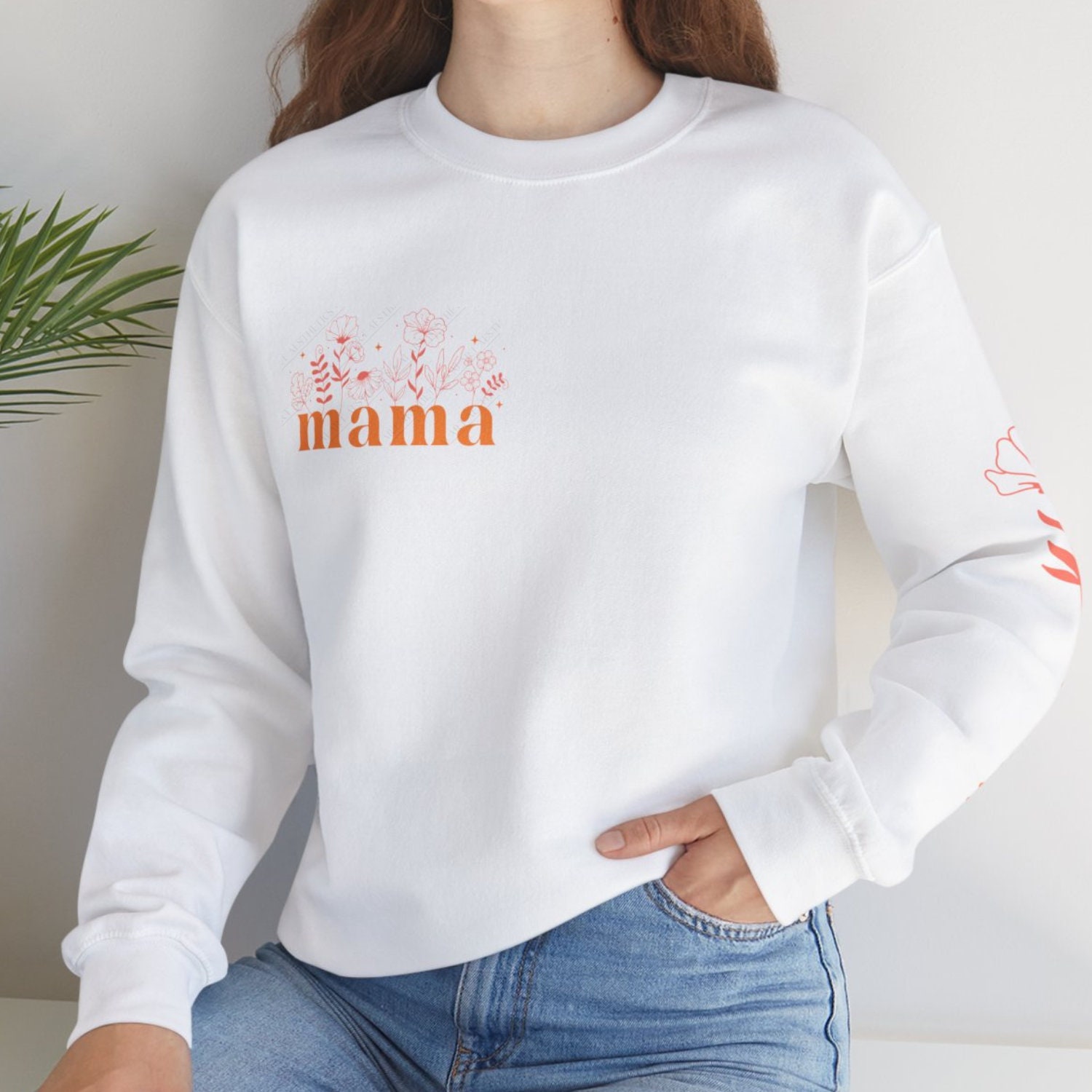 Mama Floral Sweatshirt Sleeve Design, Mothers Day PNG, Gift for Mom ...