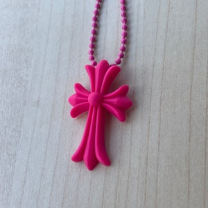 Collier en silicone Chrome Hearts 20e anniversaire Fucsia