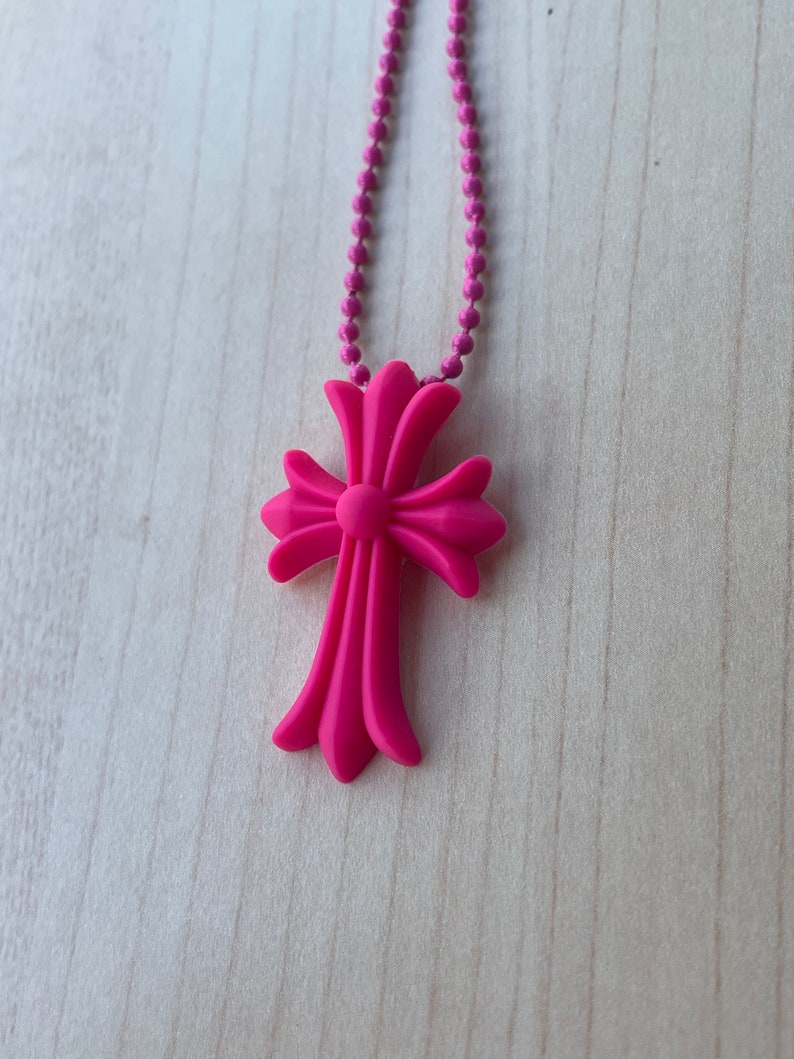 Collier en silicone Chrome Hearts 20e anniversaire Fucsia