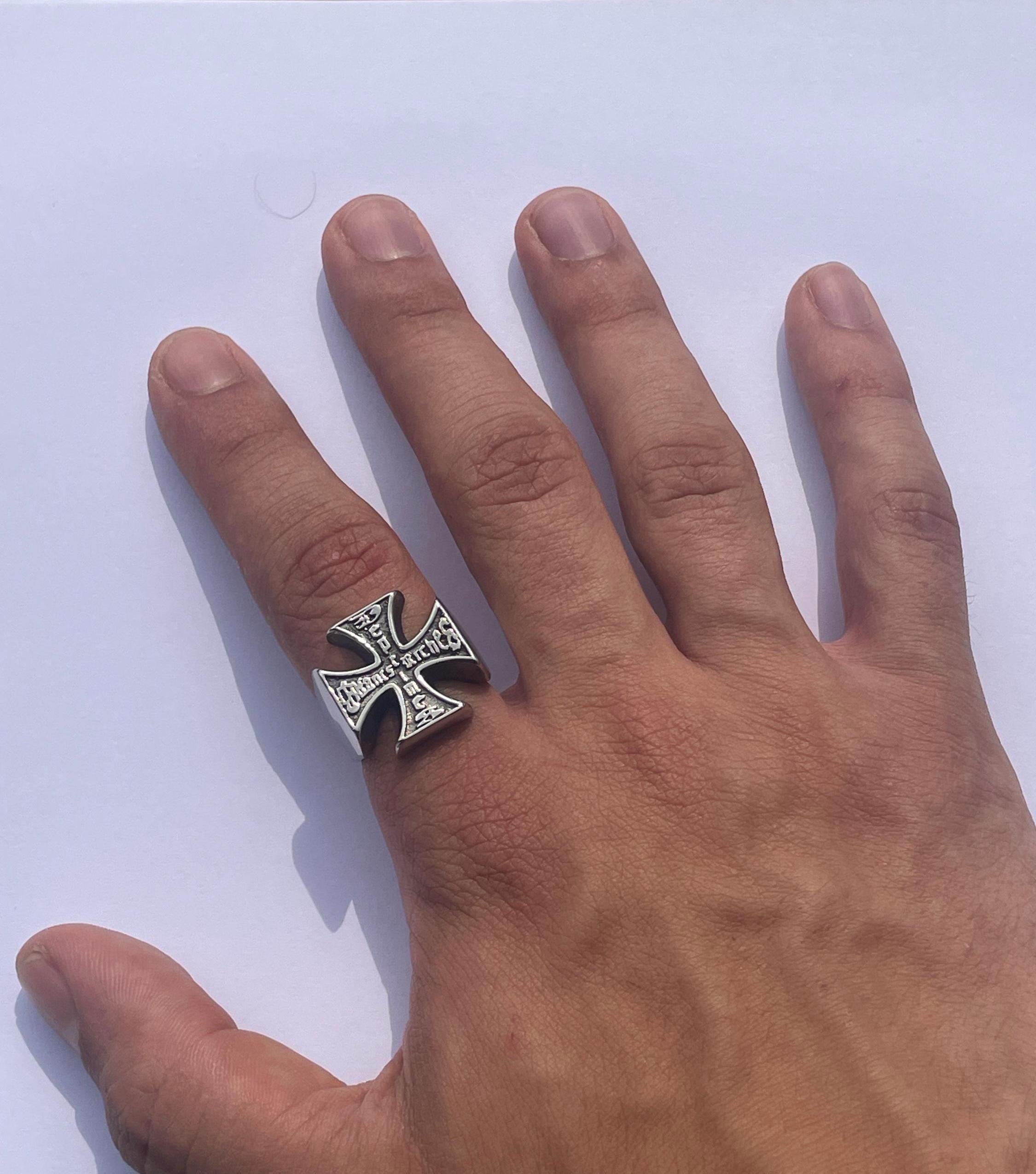 Enfants Riches Deprimes Biker Style Ring With Maltese Cross