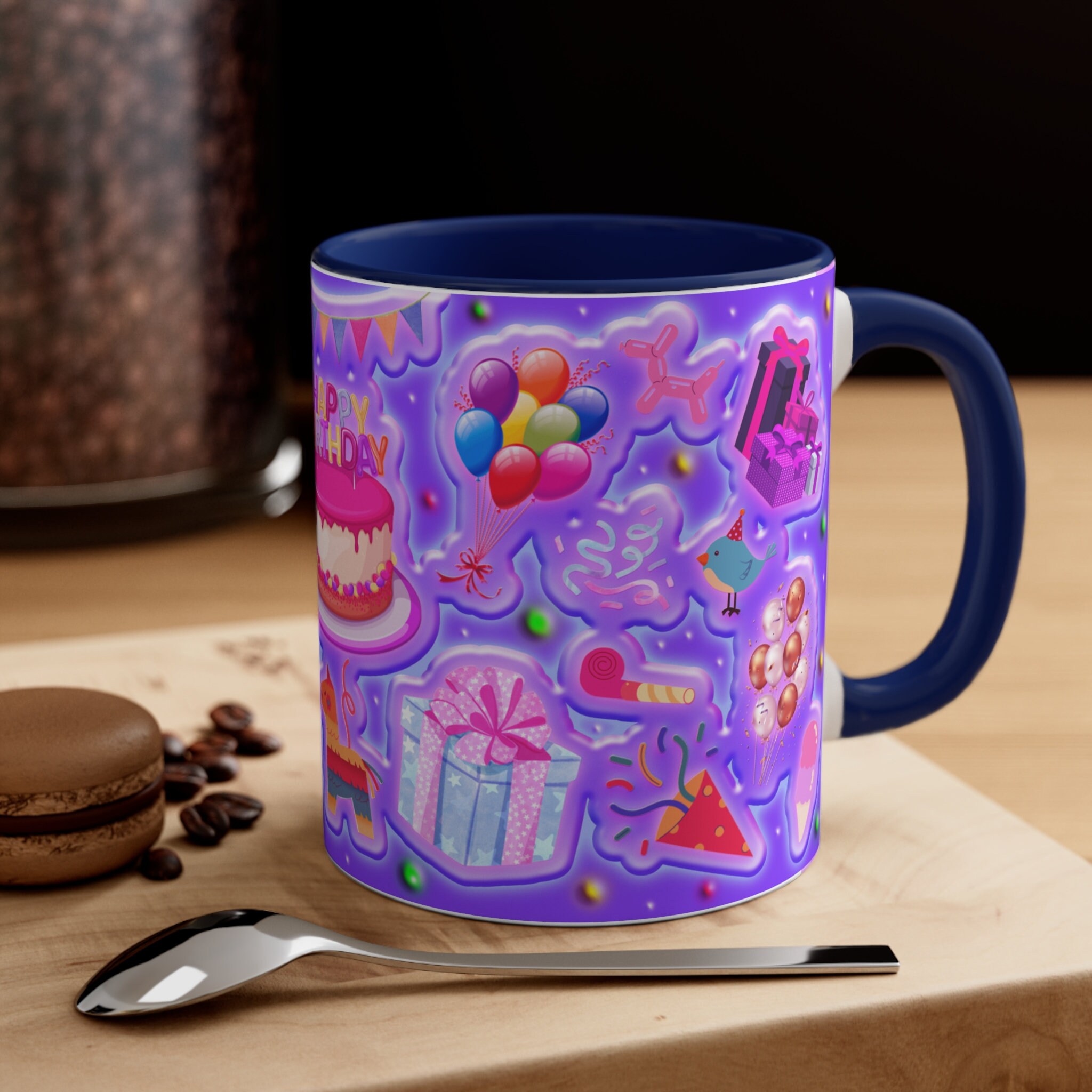 3D Happy Birthday Pink Mug 11oz/ Celebrations Mug/happy Etsy