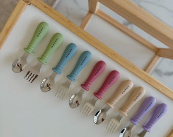 Silicone Fork & Spoon Starter Set for Babies and Toddlers | Weaning | Lunchboxes and Mealtimes