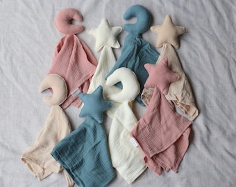 100% Cotton Moon & Star Comforters | Newborn Comforter Toy