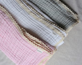 GOTS Certified Organic Muslin Baby Blanket | Soft & Gentle | 6-Layered Cotton | New Baby Gift