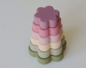 Silicone Flower Stacker Toy | Stacking Play BPA Free, Non Toxic