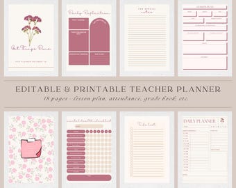 Editable Teacher Planner Template: Canva & Printable PDF