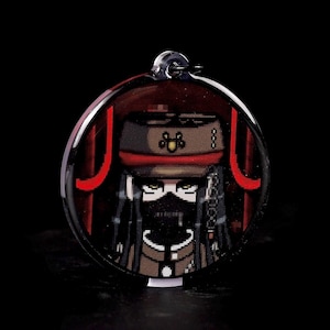 Danganronpa V3 [Pixel Portrait]: Korekiyo Shinguji -  2&quot; Double Broad + Front Epoxy Acrylic 3D Keychain