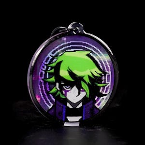 Master Detective Archives - Rain Code [Pixel Portrait]: Vivia Twilight - 2&quot; Double Broad + Front Epoxy Acrylic 3D Keychain