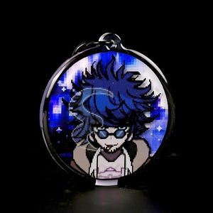 Master Detective Archives - Rain Code [Pixel Portrait]: Yakou Furio - 2&quot; Double Broad + Front Epoxy Acrylic 3D Keychain