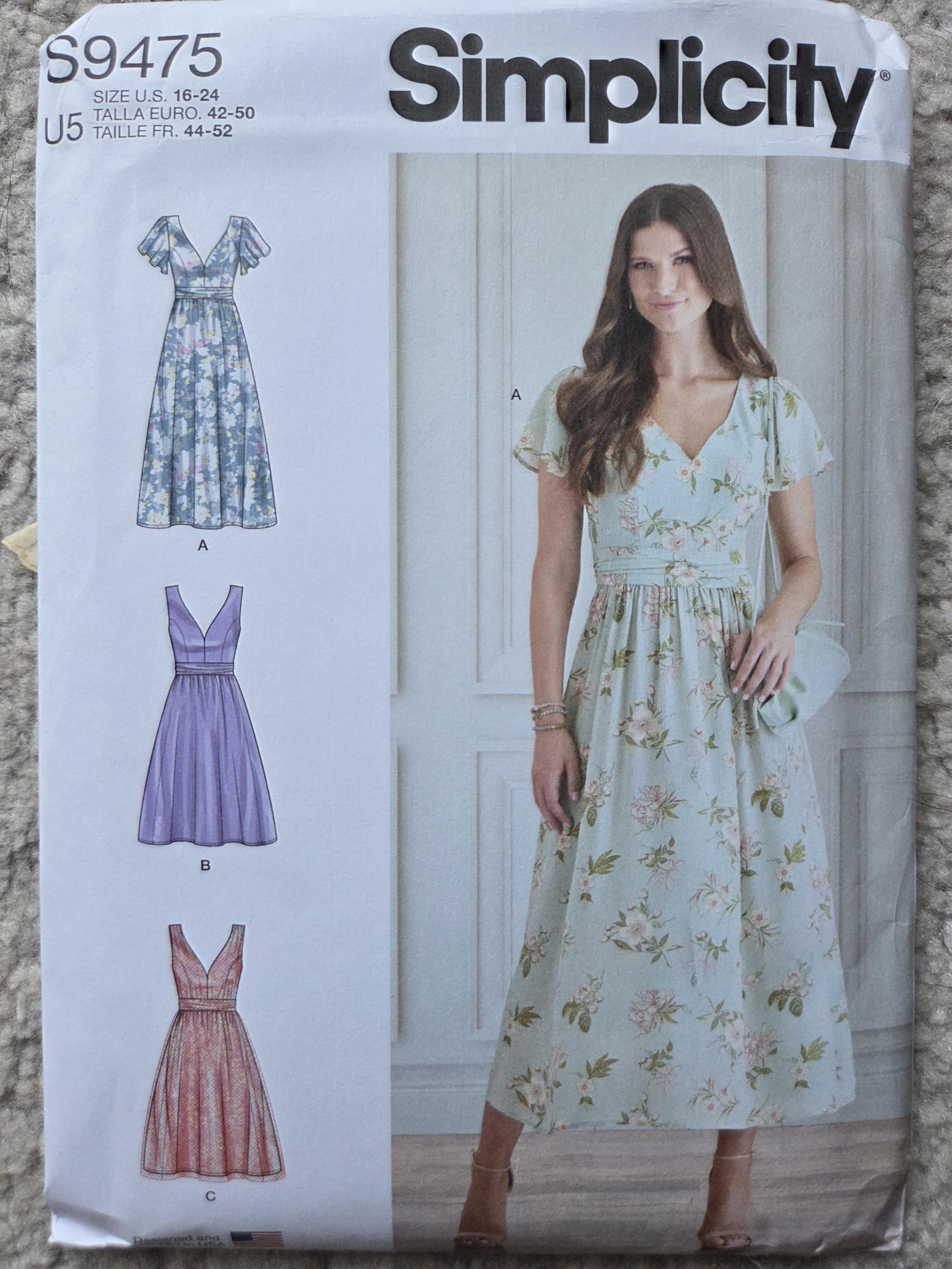 Simplicity 9475 *factory Folded Sizes 16-24 Busts 38