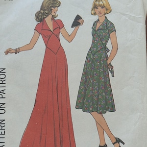 Simplicity 7808 Misses&#39;  Size 12 Bust 34 Inches 1970s Maxi Dress Pattern