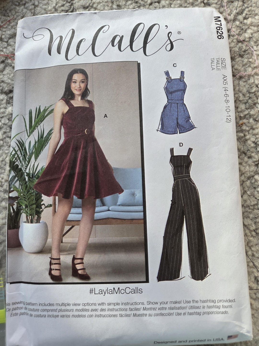 Mccall's 7626 2010s Misses' Factory Folded Jump Suit and Jump Dress ...