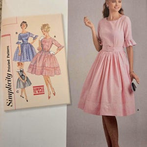 Simplicity 8591 *Corte a talla 18 Busto 40" Reproducción de vestido vintage de los años 50 Patrón de costura fácil de hacer