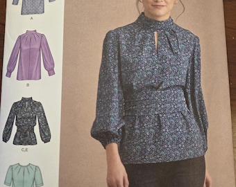 Vogue 8948 Misses' 2010s Short and Long Sleeve Blouse Top Sewing Pattern