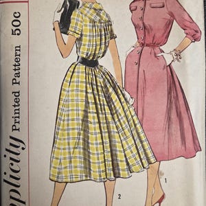 Einfachheit 1939 Größe 14 Büste 34 1950er Jahre Schnittmuster