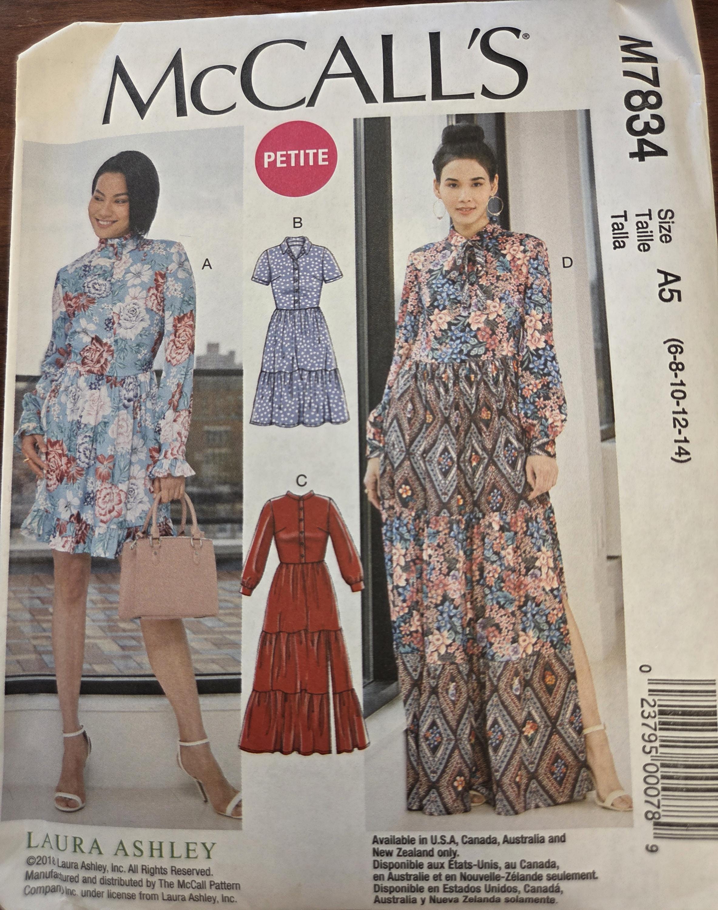 Mccalls 7834 Misses' 2010s Factory Folded Petite Misses' Button Tiered ...