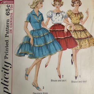 Einfachheit 5545 Größe 14 Brust 34 1960s Swing Kleid
