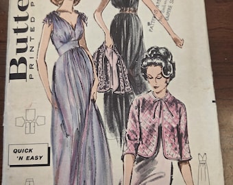 Butterick 9047 Mönster för nattlinne för fröknar från 1950-talet, storlek 12, byst 86 cm