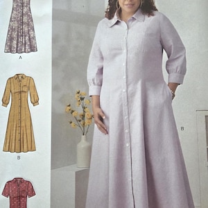 Simplicity 9260, modello di cucito moderno per abito con bottoni, taglie 10-18, busto 32"-40"