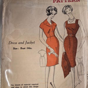 Practical Pattern No. 5036 Size Bust 34&quot; 1950s Dress Sewing Pattern