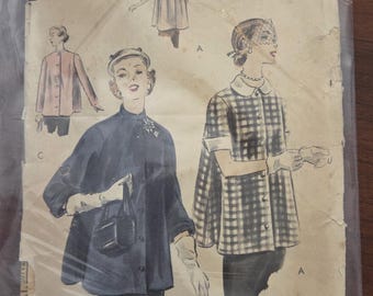 Patron De Couture Vogue Vintage 1954 - Modèle B32 Robe De Soirée Avec Boléro - Patron Non Découpé, échelle Pièces - Années 50