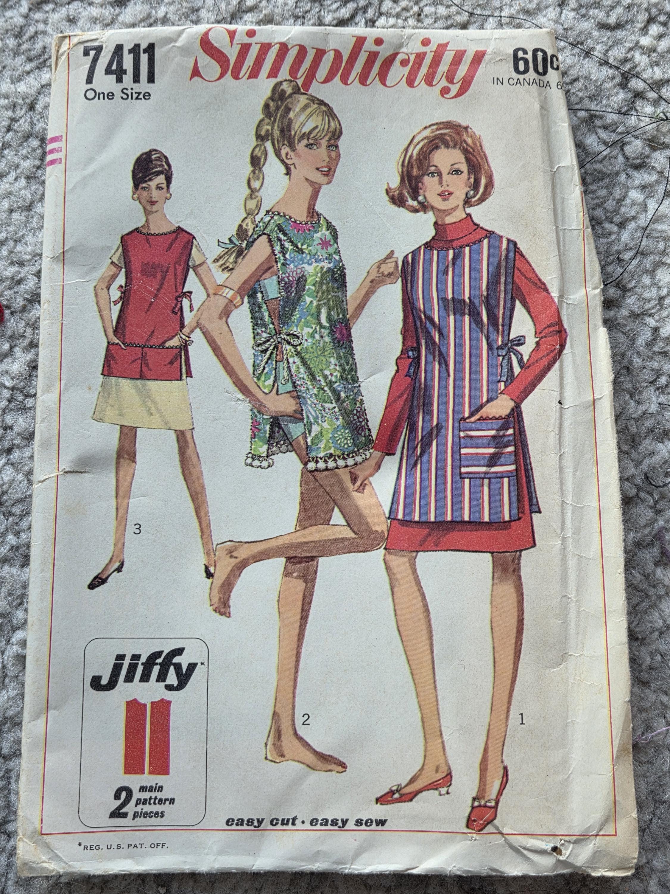 Simplicity 7411 One Size 1960s Jiffy Sewing Pattern - Etsy
