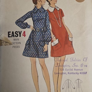 Butterick 5913 Size 12 Bust 34 Easy 4 Main Pattern Pieces