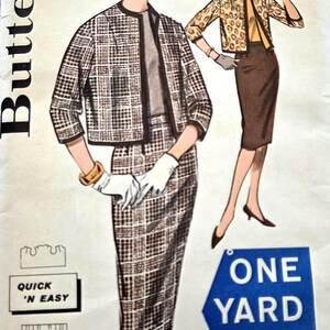 Butterick 9476 Size 14 Bust 34 1960s Misses' Quick and Easy Coordinates: One Yard Line Jacket and Skirt Sewing Pattern