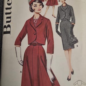 Butterick 2423 Size 14 Bust 34 Skirt and Jacket Suit 1960s Pattern