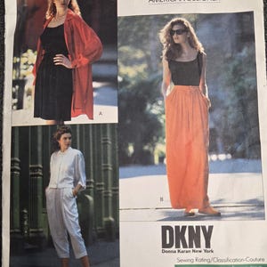 Vintage Vogue Patterns American Designer 2452 Size 12 Bust 34 Inches 1990s Pants Pattern