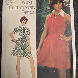 Simplicity 5617 Size 12 Bust 34 Inches 1970s Misses&#39; Contemporary Fashion Dress Pattern