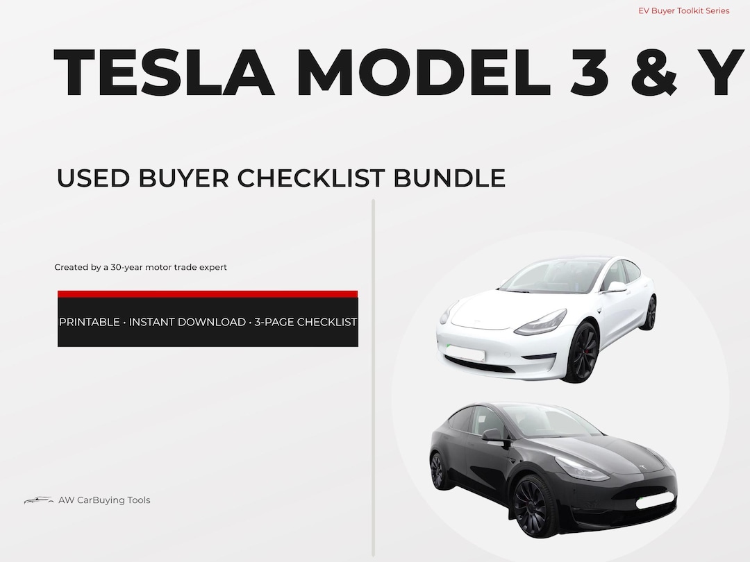 Tesla Model Check List.pdf Tesla Model 3 & Model Y Buying Checklist Bundle · Expert 6‑page EV ...